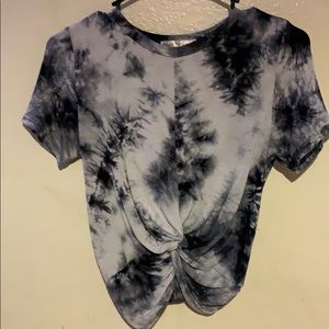Grey and black tie dye shirt